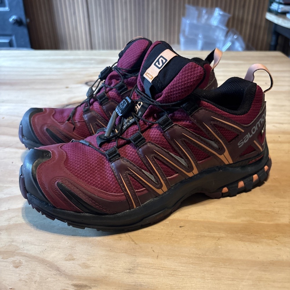 Salomon XA Pro 3D V8 Women's Trail-Running Shoes Size 8 Maroon Gore Tex